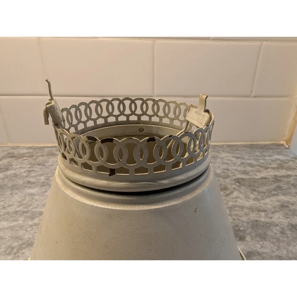 VINTAGE FRENCH WHITE METAL CLIP ON‎  LAMP SHADE